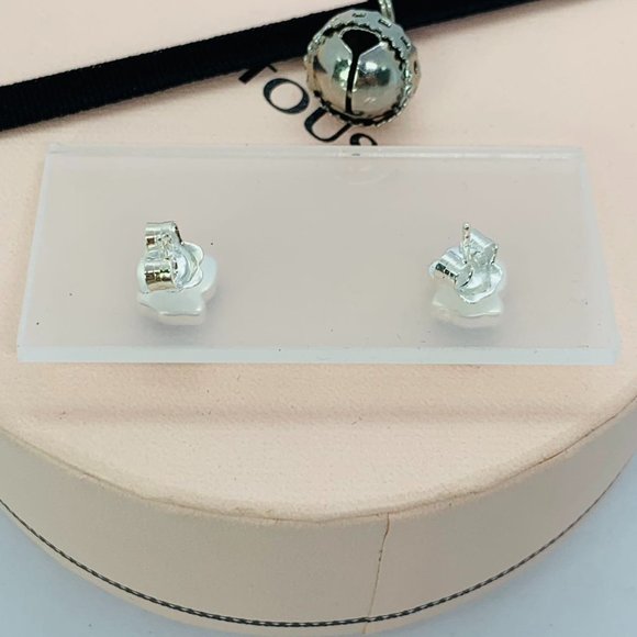 TOUS Silver Black Bear Earrings with faceted onyx Jewelry - Picture 2 of 6